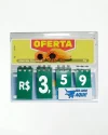 Precificador E1 em Petg 0,75mm 15x12cm – c/ Nº Verde e Encaixe 1,7cm