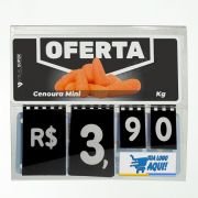 Precificador E1 em Petg 0,75mm 18x16cm – c/ Nº Preto e Encaixe 1,7cm