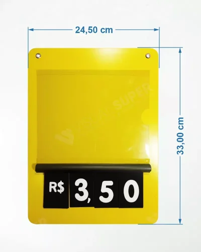 Precificador E2 em PS 2mm IP – 24,5X33cm Frente e Verso c/ Numeração Tipo Caderninho