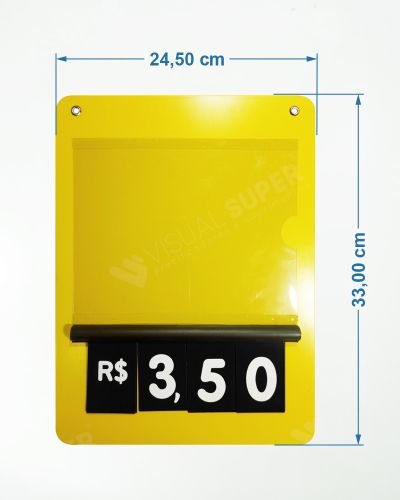 Precificador E2 em PS 2mm IP – 24,5x33cm c/ Numeração Tipo Caderninho