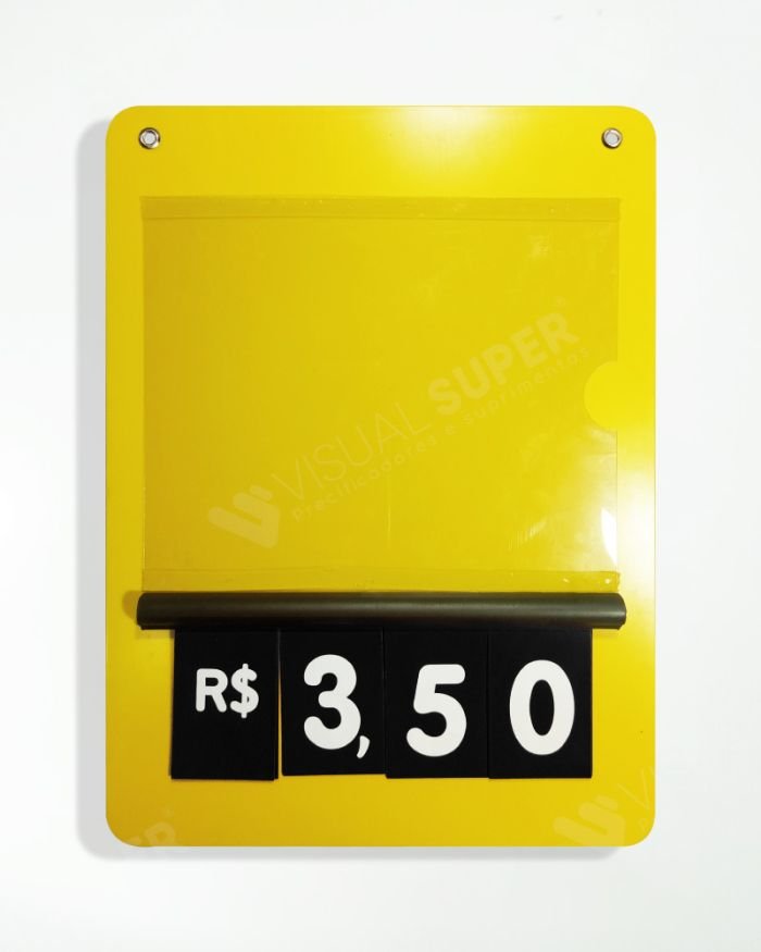 Precificador E2 em PS 2mm IP – 24,5x33cm c/ Numeração Tipo Caderninho