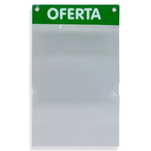 Porta-cartaz em Petg 0,75mm IP F/V - 21,5x36cm 1 Bolsa A4 ALS c/ 2 ilhós