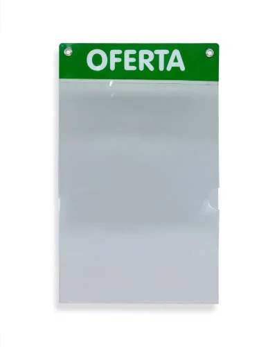 Porta-cartaz em Petg 0,75mm IP – 21,5x36cm 1 Bolsa A4 ALS c/ 2 ilhós