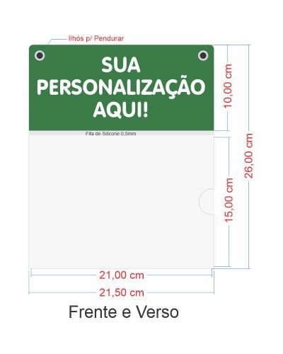 Porta-cartaz em Petg 0,75mm IP F/V – 21,5x26cm 1 Bolsa A5 ALS c/ 2 ilhós