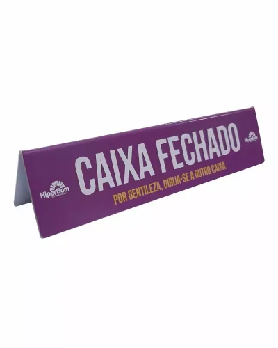 Placa de Identificação Caixa Fechado 30×7 cm