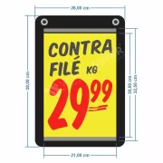 Porta-cartaz em PS 2mm 26x38cm – Impressão Personalizada Frente e Verso c/ 1 Bolsa A4