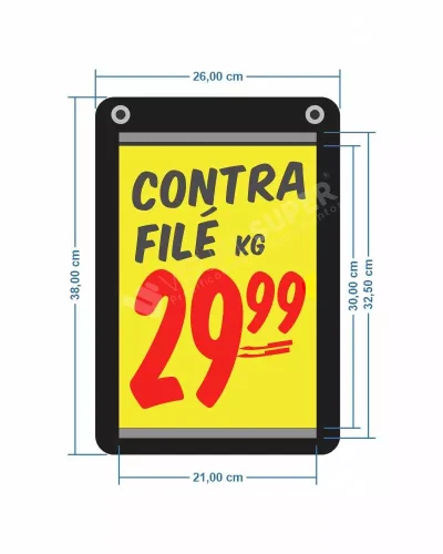 Porta-cartaz em Ps 2mm 26x38cm – Impressão Personalizada c/1 Bolsa A4