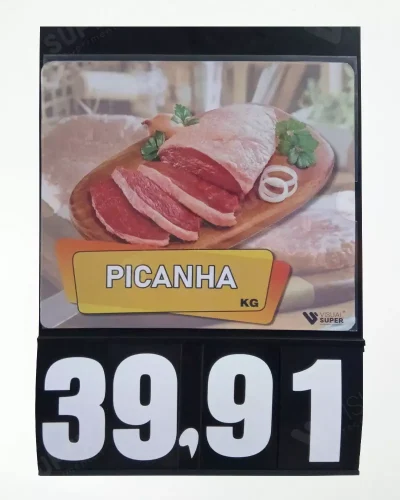 Placa de Preços em PS A2 c/ Imagem e Jogo de Números