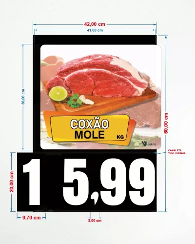 Placa de Preços em PS A2 c/ Imagem e Jogo de Números