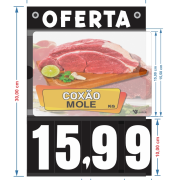 Placa de Preços em PS A4 c/ Imagem e Jogo de Números – c/ 4 ilhós