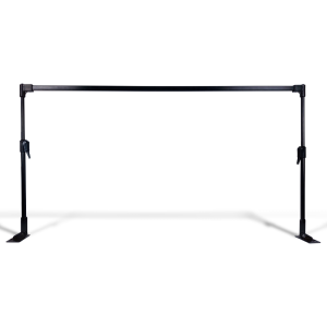 Suporte de Precificação em ferro 113cm com altura regulável e base fixada por parafusos, ideal para comunicação visual no ponto de venda.
