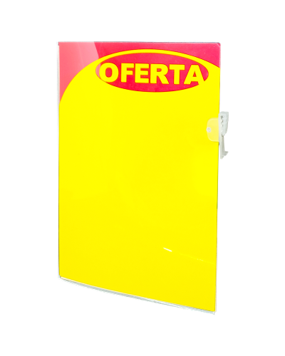 Precificador Lateral em Poliéster 0,3mm A4 – c/ Porta-stopper Mod. 1 – 10un