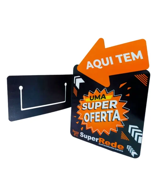 Stopper Lateral em PS 1mm IP F/V – A5 com Visor de Etiqueta e Aba p/ Encaixe