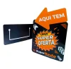 Stopper Lateral em PS 1mm IP F/V A5 com impressão frente e verso e visor para etiquetas, ideal para destacar promoções em gôndolas.