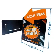 Stopper Lateral em PS 1mm IP F/V – A5 com Visor de Etiqueta e Aba p/ Encaixe