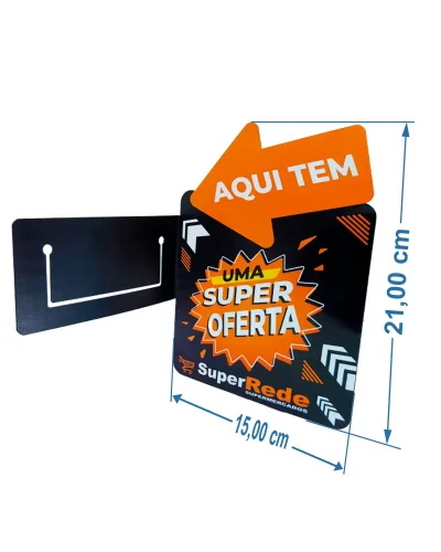Stopper Lateral em PS 1mm IP F/V – A5 com Visor de Etiqueta e Aba p/ Encaixe
