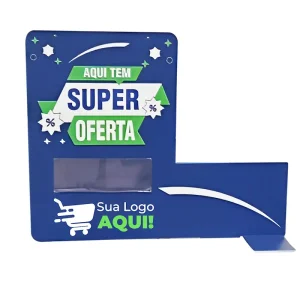 Stopper Lateral em PS 1mm IP F/V - A5 com Porta-etiqueta 10x3,5cm e Base para Fixar - Fita DF