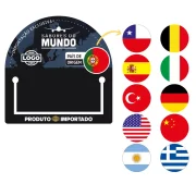 Placa de Identificação em PP 0,5mm IP – 12x12cm c/ Visor de Etiqueta 10un