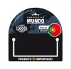 Placa de Identificação em PP 0.5mm personalizada com visor traseiro e espaço para bandeira, tema “Sabores do Mundo – Importação Exclusiva”.