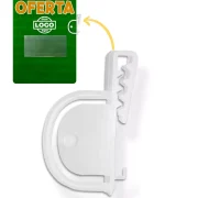 Placa de Identificação em PS 1mm IP F/V – 15x21cm c/ Porta-etiqueta em V e Porta-stopper Mod. 1