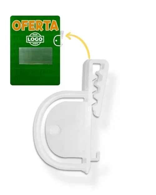 Placa de Identificação em PS 1mm IP F/V – 15x21cm c/ Porta-etiqueta em V e Porta-stopper Mod. 1