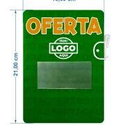 Placa de Identificação em PS 1mm IP F/V – 15x21cm c/ Porta-etiqueta em V e Porta-stopper Mod. 1