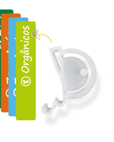 Placa de Identificação em PS 2mm IP F/V – 10x50cm c/ Porta-stopper Mod. 2