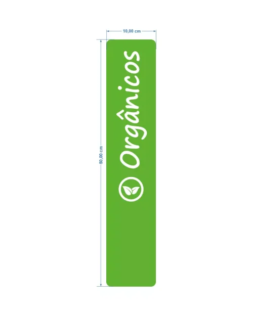 Placa de Identificação em PS 2mm IP F/V – 10x50cm c/ Porta-stopper Ventosa