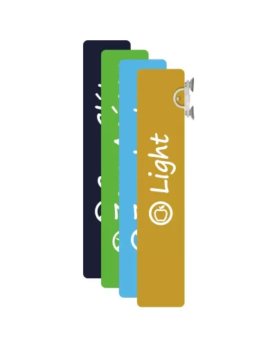 Placa de Identificação em PS 2mm IP F/V – 10x50cm c/ Porta-stopper Ventosa