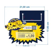 Placa de Identificação em PP 0,40mm IP – 21×17,5cm p/ 1 Etiqueta 10×3,5cm c/ Visor de Etiqueta