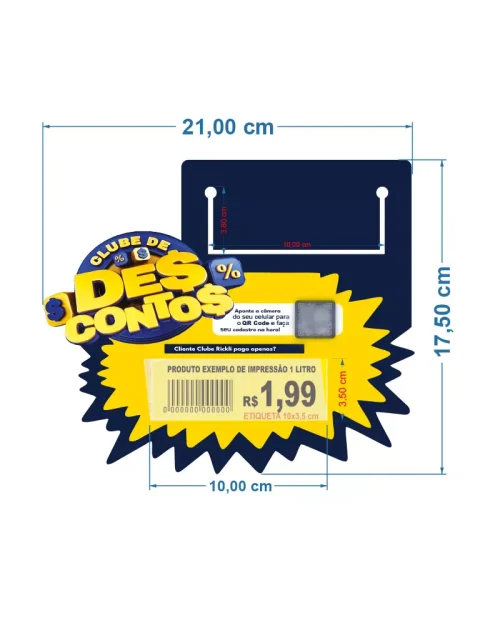 Placa de Identificação em PP 0,40mm IP – 21×17,5cm p/ 1 Etiqueta 10×3,5cm c/ Visor de Etiqueta