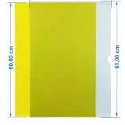 Porta-cartaz em Petg 0,75mm – 1 Bolsa A2 ALS c/ Fita. DF