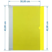 Porta-cartaz em Petg 0,75mm – 1 Bolsa A3 ALS c/ Fita. DF