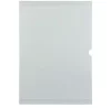 Porta-Cartaz A3 em Petg 0,75mm transparente com 1 bolsa ALS, fixação por fita dupla face, ideal para supermercados e lojas.