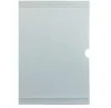 Porta-Cartaz A4 em Petg 0,75mm transparente com 1 bolsa ALS, fixação por fita dupla face, ideal para supermercados e lojas.