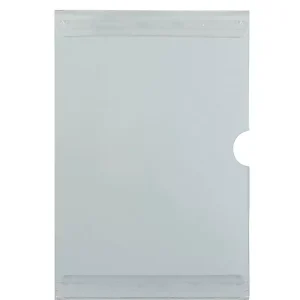 Porta-Cartaz em Petg 0,75mm A5 com bolsa ALS e fita dupla face para fixação em superfícies lisas.