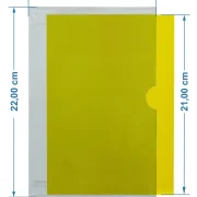 Porta-cartaz em Petg 0,75mm – 1 Bolsa A5 ALS c/ Fita. DF