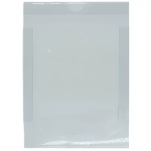 Porta-Cartaz em Poliéster 0,3mm A4 transparente com aba superior para fixação.