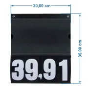 Placa de Preços em PS 2mm IP – 30x35cm 1 Bolsa 29×17,5cm s/ Imagem c/ 4 ilhós