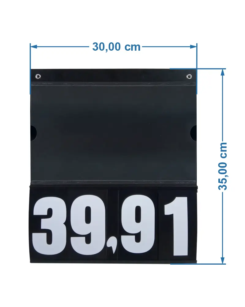 Placa de Preços em PS 2mm IP – 30x35cm 1 Bolsa 29×17,5cm s/ Imagem c/ 4 ilhós