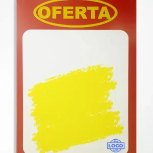 Escreve Apaga Acrílico 42x60cm com destaque OFERTA e 4 furos para fixação.