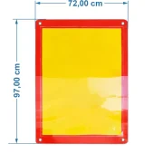 Escreve Apaga em Acm 3mm Vermelho SI – 72x97cm Area de Escrita A1 c/ 4 ilhós