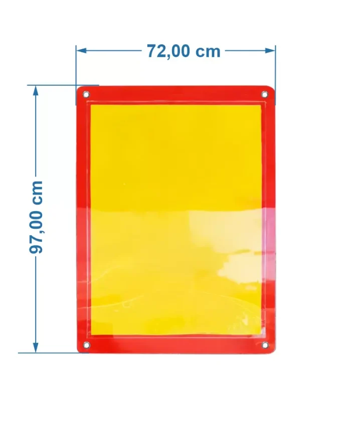 Escreve Apaga em Acm 3mm Vermelho SI – 72x97cm Area de Escrita A1 c/ 4 ilhós