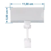 Porta-etiqueta em Poliéster 11x5cm c/ Prendedor Plástico Branco – 10un