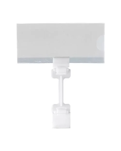 Porta-etiqueta em Poliéster 11x5cm c/ Prendedor Plástico Branco – 10un