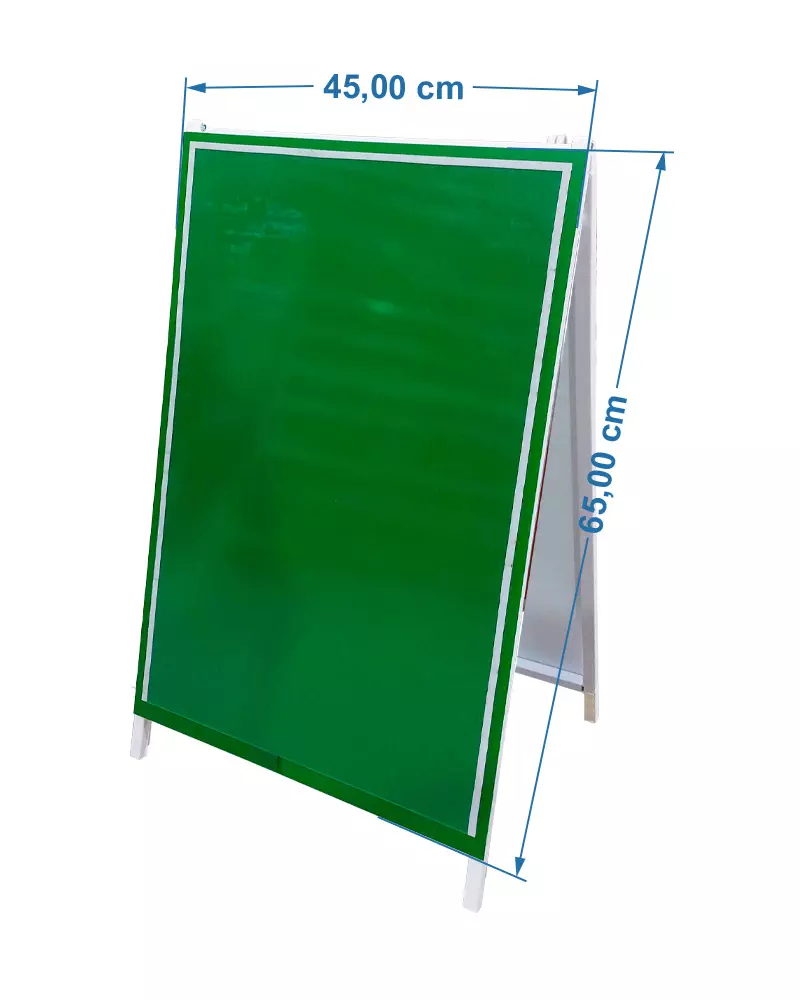 Cavalete em PVC c/ Porta-cartaz em PS 2mm SI – 45x65cm 1 Bolsa A2 AB – F/V
