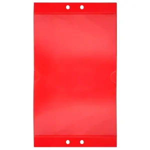 Porta-cartaz PS.21x40cm Bolsa.A4 frontal e 4 parafusos de pressão, exibindo exemplo de cartaz promocional.