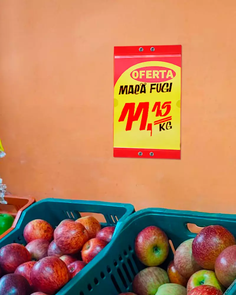 Porta-cartaz em PS 2mm IP – 21x40cm 1 Bolsa A4 – ALS – c/ 4 Parafusos de Pressão