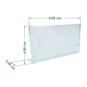 Display de Mesa em Acrílico 2mm SI 8x4cm com C na Frente Base em L