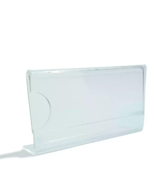 Display de Mesa em Acrílico 2mm SI 8x4cm com C na Frente Base em L